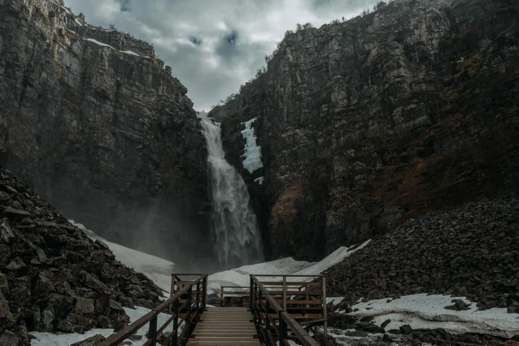 Njupeskär waterfall in Fulufjället National Park, Sweden